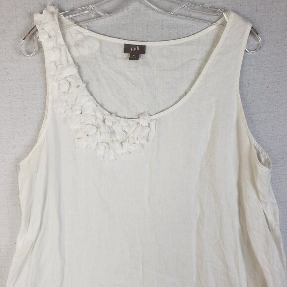J Jill 100% Linen Tunic Top White Sleeveless size XL Lagenlook - Picture 9 of 9